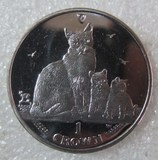 马恩岛2014年猫系列克朗纪念币