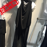 圣迪奥专柜正品代购sdeer夏女装黑色雪纺不规则无袖上衣S16281608