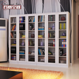 百意空间定制书柜北欧简约现代书房带玻璃门书架环保置物架展示柜