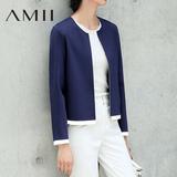 Amii2016秋装新款 艾米女装旗舰店圆领修身女士短款小外套