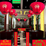 现代中式布艺手绘吊灯 客厅卧室餐厅别墅楼梯过道创意仿古红灯笼