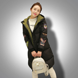 2015冬装新款韩版棉衣女长款修身加厚羽绒棉服女式 大码棉袄显瘦