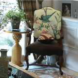 现货美式实木书椅餐椅客厅休闲单人沙发欧式扶手椅样板间设计师椅
