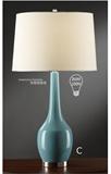 美式法式现代大气优雅长颈西口瓶纯色陶瓷台灯客厅卧室床头灯包邮