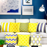 暖色系黄灰色几何图案北欧抱枕套靠垫简约现代样板房抱枕沙发靠枕