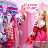 乐吉儿梦幻衣柜橱 洋娃娃套装大礼盒女孩公主礼物换衣服仿真玩具