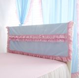 三公主蓝色防尘韩式全棉床头罩软包床头防尘罩花边床头套床靠背罩