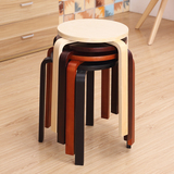 悦兰 圆凳实木餐凳家用时尚简约曲木板凳现代宜家欧式木餐桌凳子