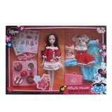 迪士尼可儿娃娃经典米妮换装野餐组合关节体女孩过家家玩具礼盒装