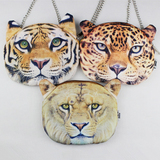 创意3D卡通包袋老虎狮子豹子包包原宿单肩包斜挎链条包出口女包