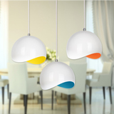 现代简约彩色创意三头餐厅吊灯单头led饭店灯具餐吊单个灯罩灯饰
