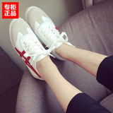 香港代购新款时尚真皮拼色系带平底运动鞋跑鞋白色低帮板鞋女鞋