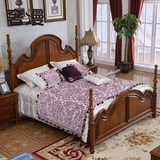 奢漫实木床 美式乡村1.5米单人床白色1.8m双人床深色主卧简约大床