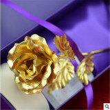 金玫瑰花 24K金箔玫瑰花金玫瑰创意情人节礼物送女友女生老婆生日