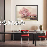恒雨 手绘现代中式江南风景油画客厅玄关装饰画卧室 定制挂画正品