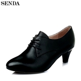 Senda/森达春季专柜同款黑色小牛皮女单鞋I3S20AM5 黑色 35