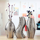 欧式陶瓷花瓶三件套 个性家居软装饰品简约现代客厅家具玄关摆件