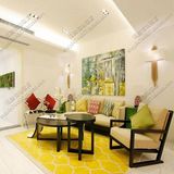 简约现代时尚黄色宜家地毯客厅茶几地毯卧室书房样板间地毯手工