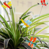 玻璃装饰品 创意玻璃蜻蜓动物插花 玻璃工艺品摆设 家居办公造景