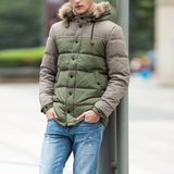 代购2015男士新款羽绒服大毛领加厚中长款大码宽松外套冬装连帽