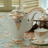 欧式茶具骨瓷咖啡具套装英式茶具下午15头咖啡杯碟套装陶瓷壶送勺