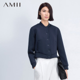 AMII及简品牌秋新女运动休闲大码空气层落肩袖棒球服外套11541277