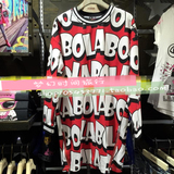 正品代购lalabobo2015秋季新品满印LABO字母卫衣女长款长袖套头衫