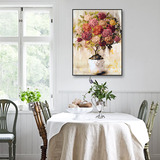 天画现代有框画简约装饰画客厅餐厅卧室两联组合时尚瓶花艺术挂画