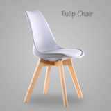 郁金香实木餐椅 伊姆斯椅现代设计师简约电脑椅 创意餐厅椅家用椅