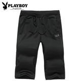 PLAYBOY/花花公子男士针织七分裤青年夏季跑步运动健身短裤直筒裤