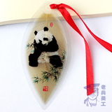 国画熊猫礼品叶脉书签中国风动物园送游客文化小礼品出国外事礼物