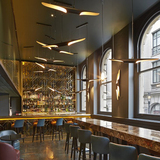 现代简约led餐厅吊灯单头黑色创意个性飞燕异形斜口酒吧咖啡厅灯