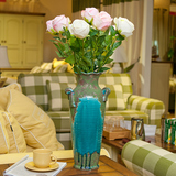 芮诗凯诗桑卢卡尔欧式美式复古创意礼物陶瓷客厅餐桌落地花瓶摆件
