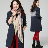 2015新款复古中式女士薄花棉衣棉服民族风冬装大码显瘦菱形格外套
