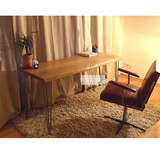 简约现代铁艺实木酒店餐桌 小户型单双人电脑桌书房卧室办公书桌