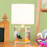 新款个性特色艺术玻璃鱼缸台灯圆形创意布艺玻璃养鱼灯具儿童礼物