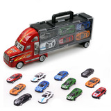 货柜车仿真汽车模型跑车合金车套装男孩儿童玩具车送回力车