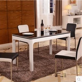 实木餐桌圆餐桌伸缩折叠多功能钢化玻璃餐桌椅组合小户型客厅包邮