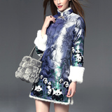 改良旗袍冬装加厚2015新款长袖修身显瘦中国风气质淑女时尚连衣裙