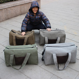 韩版耐用帆布包旅行包手提打工行李包工具包休闲男包单肩包大容量