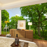 田园树林风景3D大型壁画立体墙纸客厅沙发卧室餐厅电视背景墙壁纸
