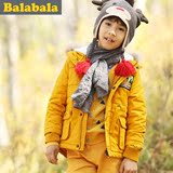 巴拉巴拉童装男童棉服中长款中大童棉衣2015冬装新款儿童外套连帽