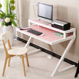 时尚创意Z型双层钢木电脑桌台式家用办公桌书桌卧室办公写字台