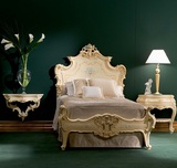 法维诺家具 奢华法式宫廷定作 手绘实木欧式公主床 雕花单人床