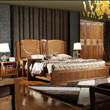 高档实木床 白蜡木床简约中式全实木家具卧室双人床 100%全实木