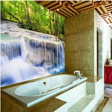 高清立体3D瓷砖背景墙墙砖山水风景瀑布浴室大型壁纸壁画装饰画