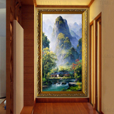 新中式简约现代 客厅玄关装饰画 吉祥风水风景手绘油画 桂林山水