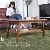 时尚简约双层实木腿带架子创意茶几宜家现代田园咖啡桌