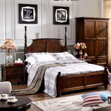 美式乡村实木床1.8米双人床1.5米进口白蜡木床1.5米 铭心家具
