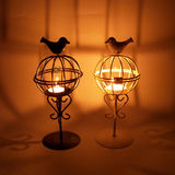 鸟笼铁艺烛台灯 创意婚庆家居装饰风复古蜡烛灯摆件工艺品礼品